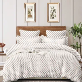 Super Soft White Print Design Ac Comforter Set (4 pc Set, king Size)