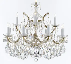 Swarovski Crystal Trimmed Maria Theresa Chandelier Crystal Lighting Chandeliers Lights Fixture Pendant Ceiling Lamp for Dining room, Entryway , Living room With Large, Luxe Crystals! H22" X W28" - A83-B89/21532/12 1SW