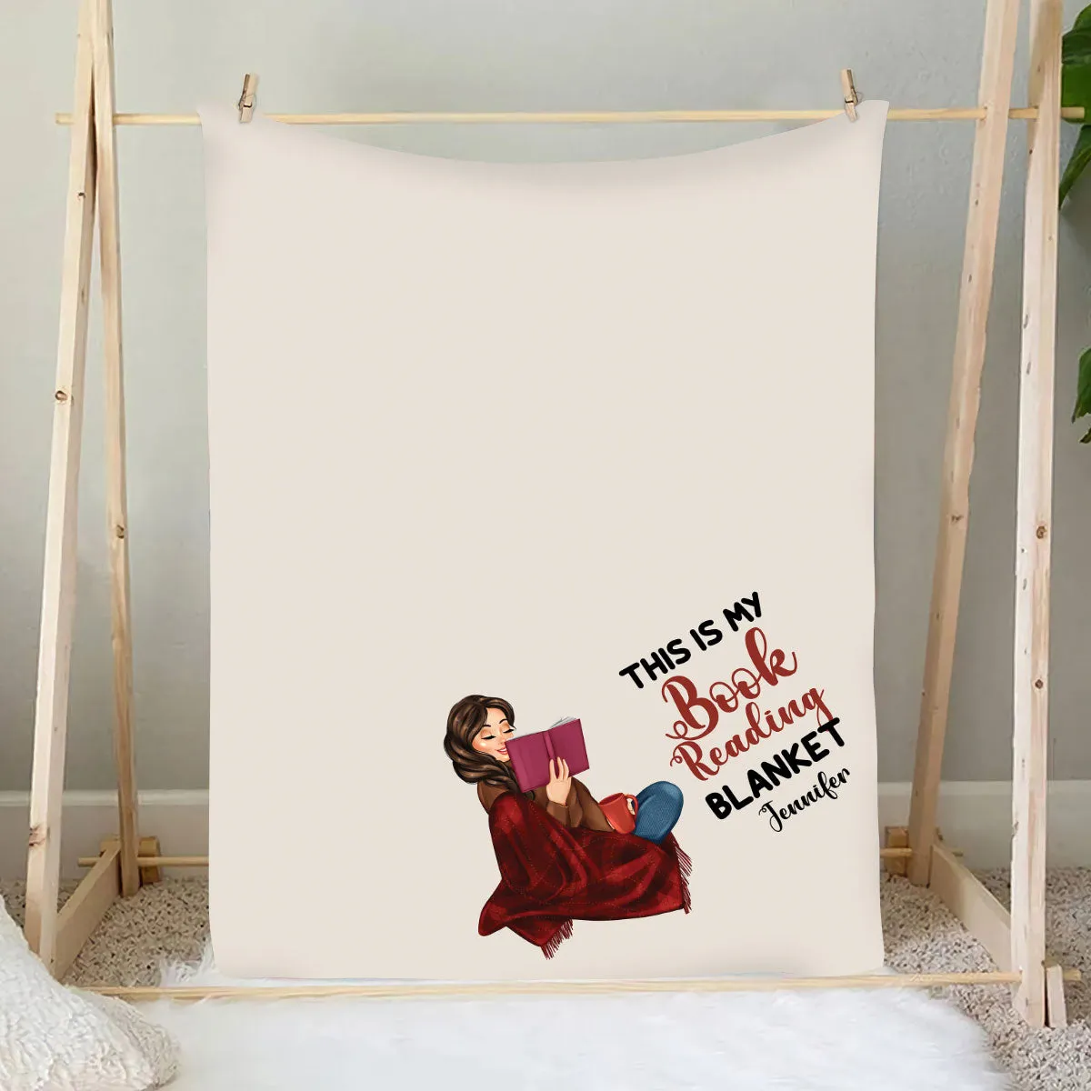 Teesdily | Bookworm Personalized Blanket This Is My Book Reading Blanket Reader Personalized Blanket Minimalist Style Reading Lover Gifts