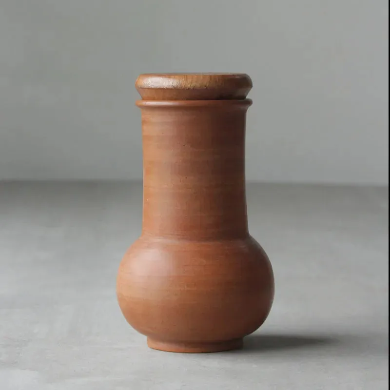 Terracotta Carafe and 2 tumblers with Wooden Lid