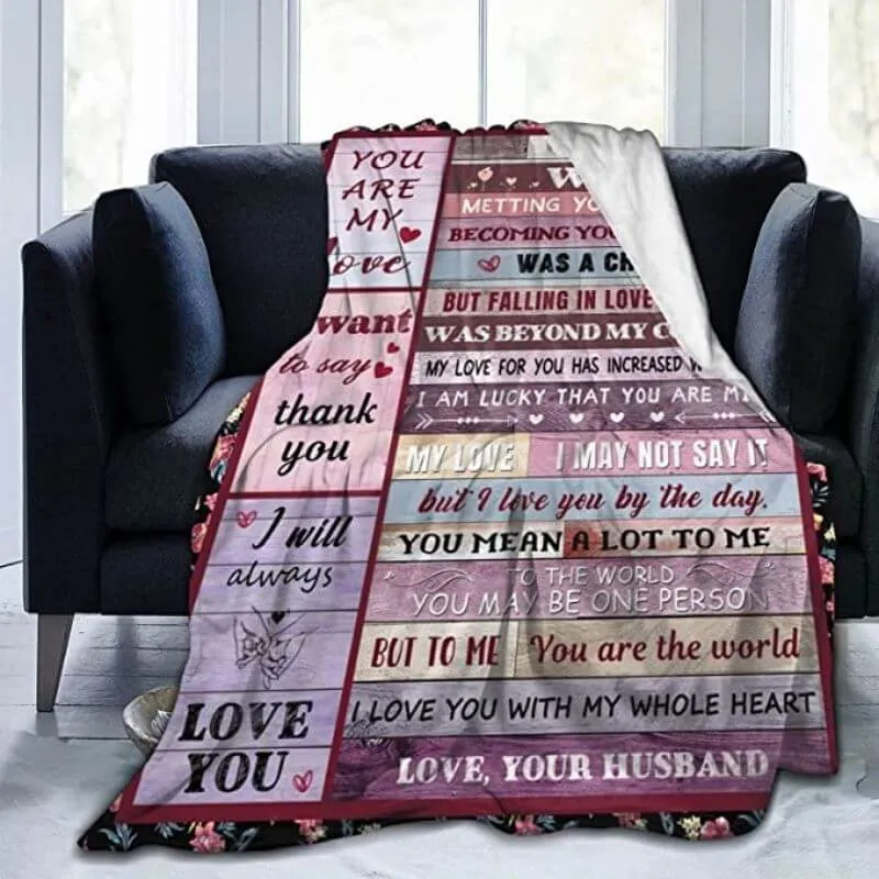 To My Wife - From Husband - B164 - Premium Blanket