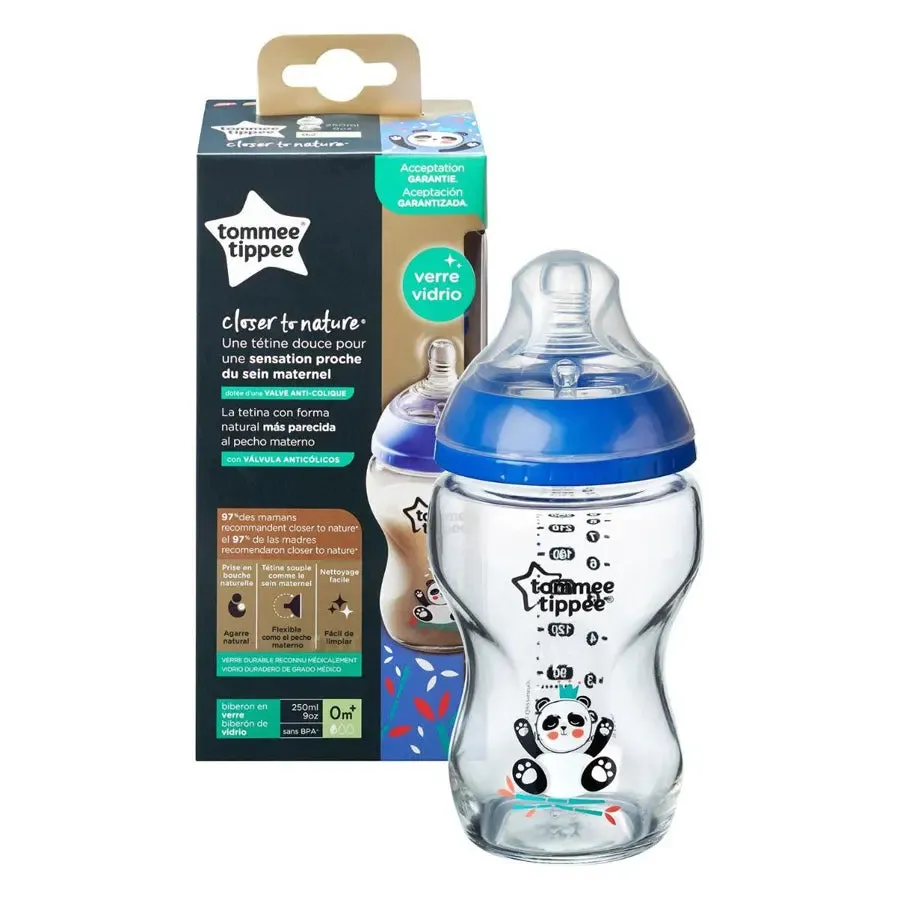 Tommee Tippee Closer To Nature Glass -250ML, Boy