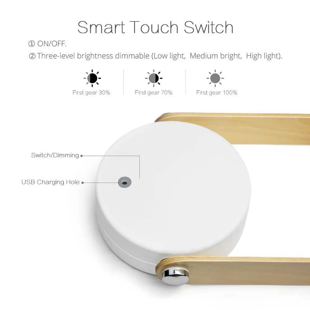 Touch Controlled Foldable Modern Table Reading Lamp