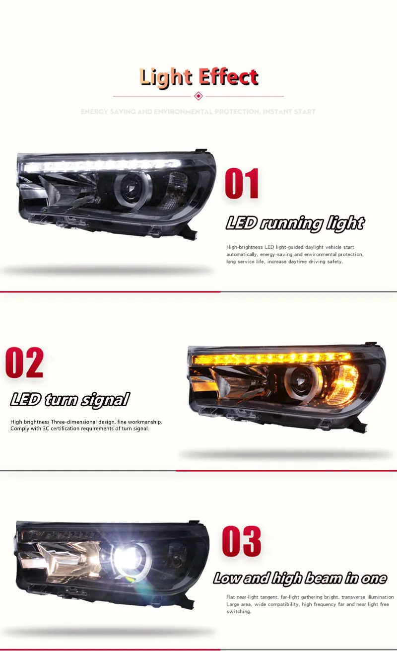 TOYOTA HILUX N80 LED HEADLIGHTS 2015-2019