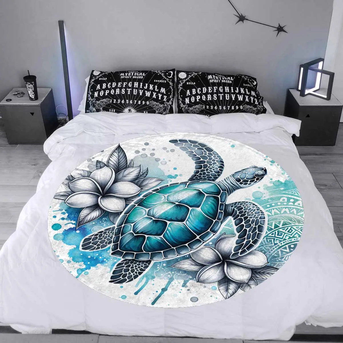 Turtle_Awd35195  Circular Micro Fleece Blanket 47"