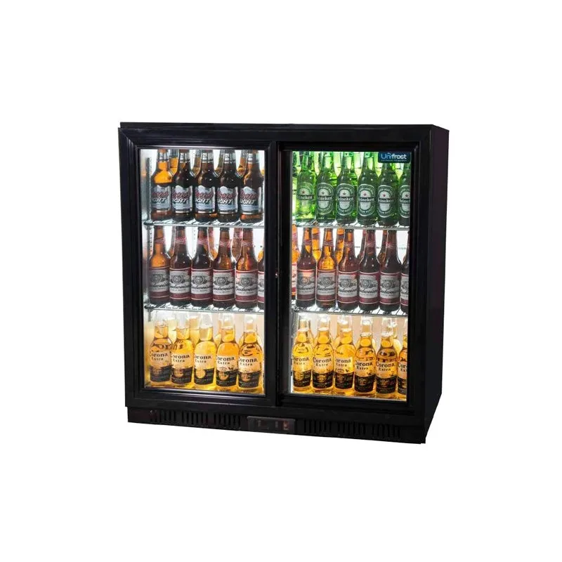 Unifrost Bottle Cooler Bar Fridge 2 Door Sliding