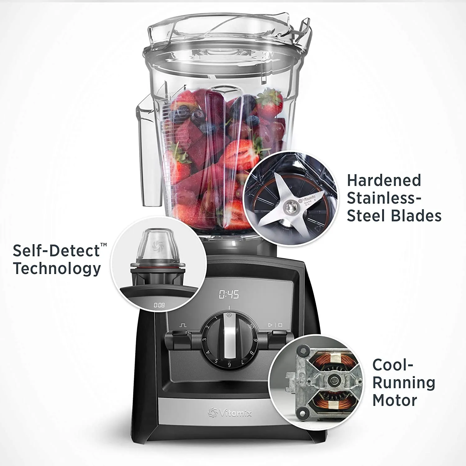 Vitamix Ascent A2300 64 Oz Blender, Black, 10 Speed, 2.2 HP