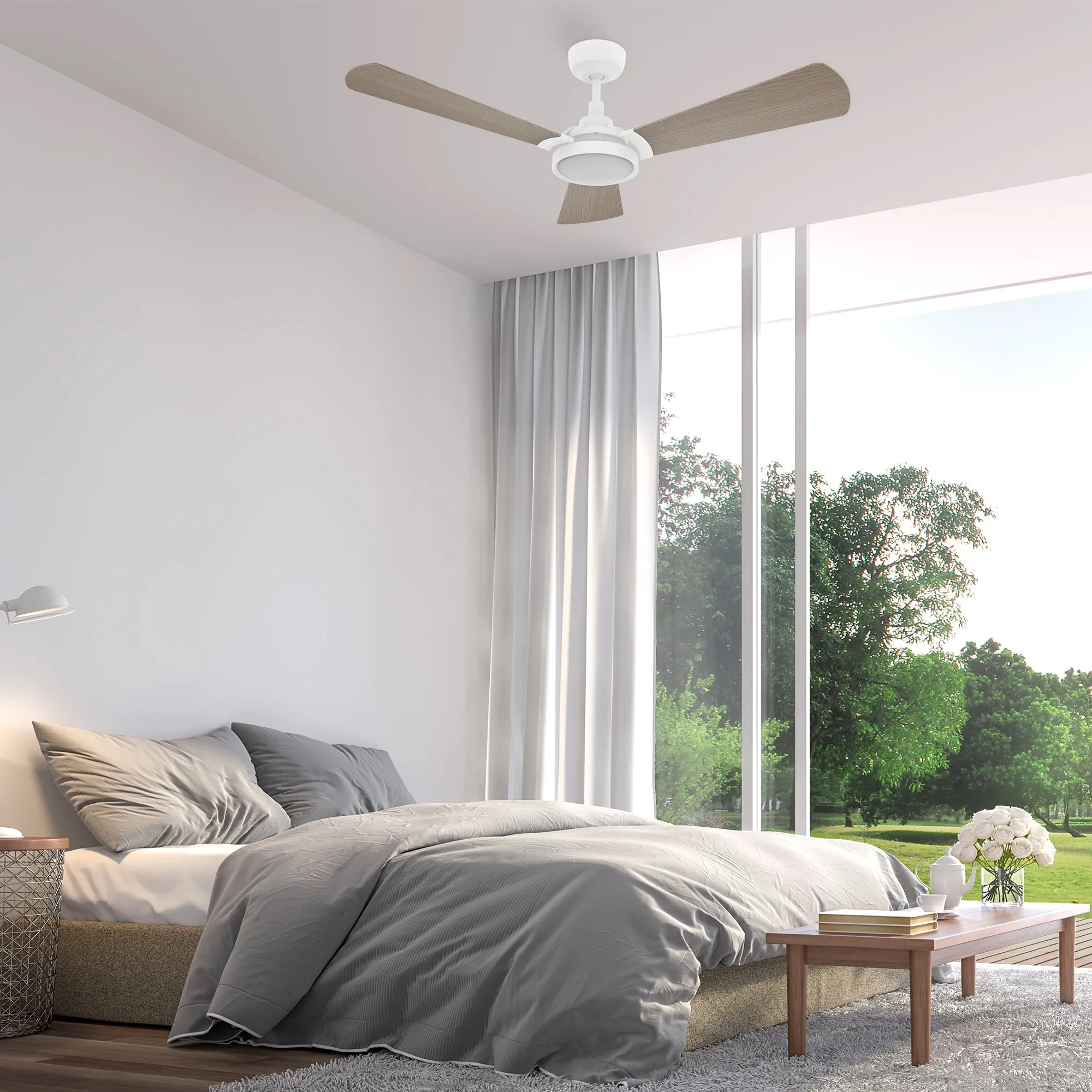 Viter Outdoor Smart Ceiling Fan with Dimmable LED Light and Remote 56"