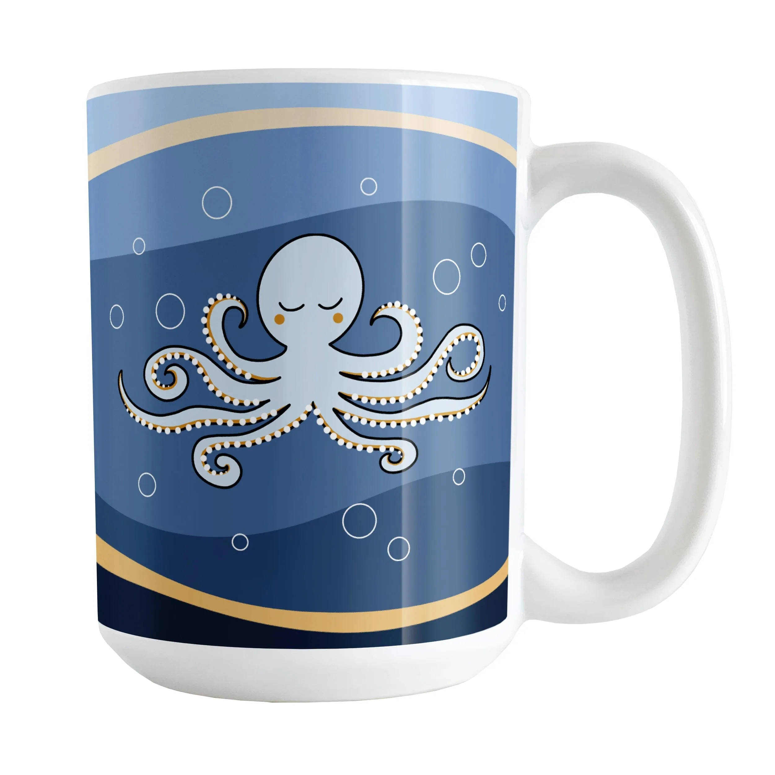 Wavy Blue Octopus Mug