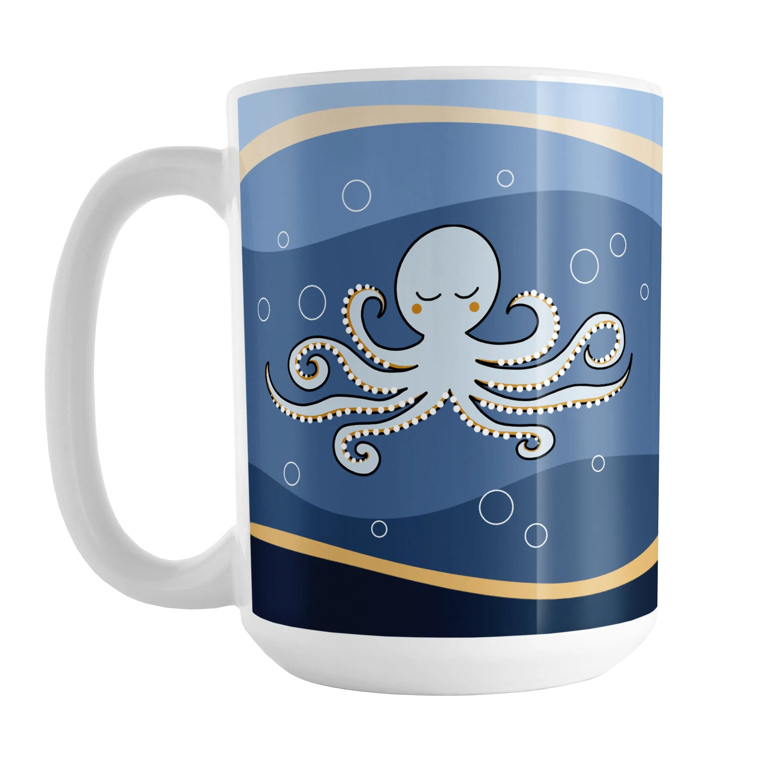 Wavy Blue Octopus Mug