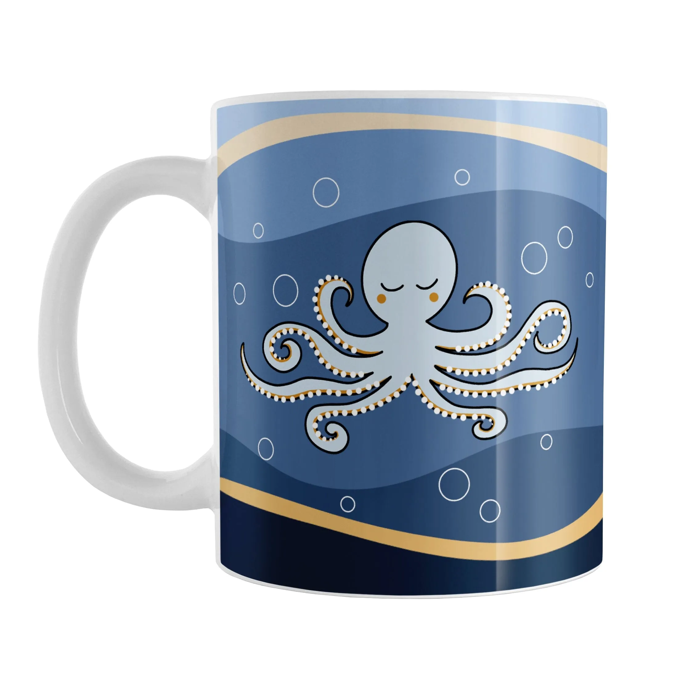 Wavy Blue Octopus Mug