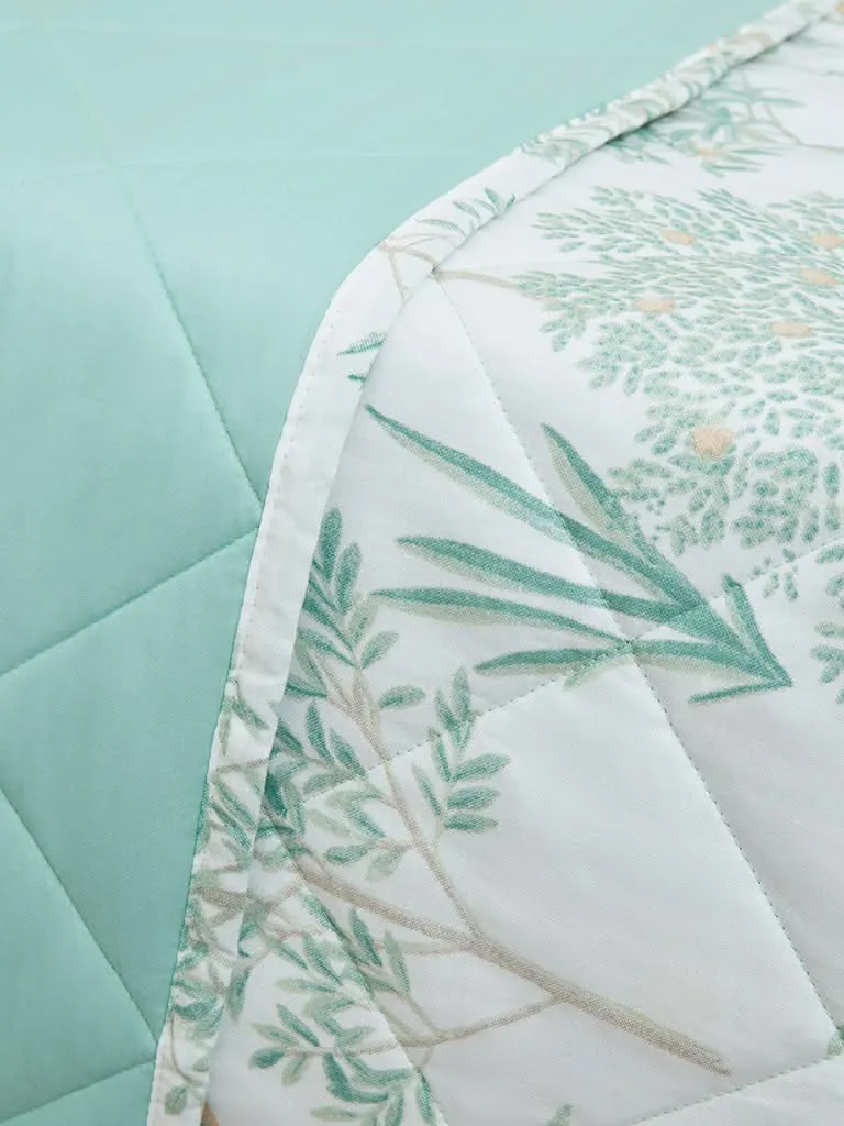 Westside Home Light Green Toile Printed Double Comforter