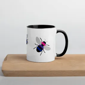 White Bi  Bee Mug with Color Inside