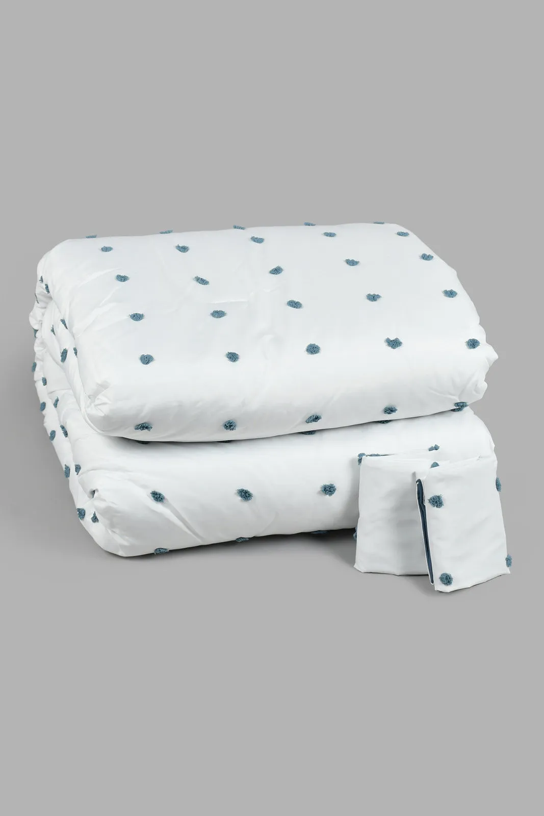 White Polka Dot 3-Piece Comforter Set (King Size)