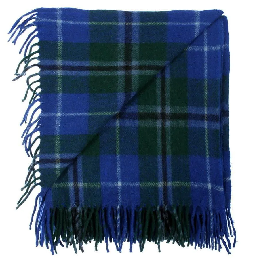 Wool Tartan Blanket - 60'' x 70'' - Douglas Blue