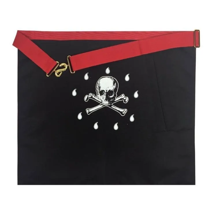 Worshipful Master Scottish Rite Apron - White & Red with Three Golden Triple Taus