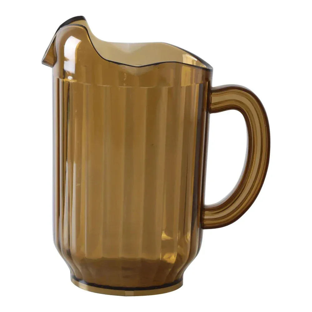 Yanco PC-060A Pitcher 5", 3-Spouts, Amber Plastic, 60 oz - Pack of 12