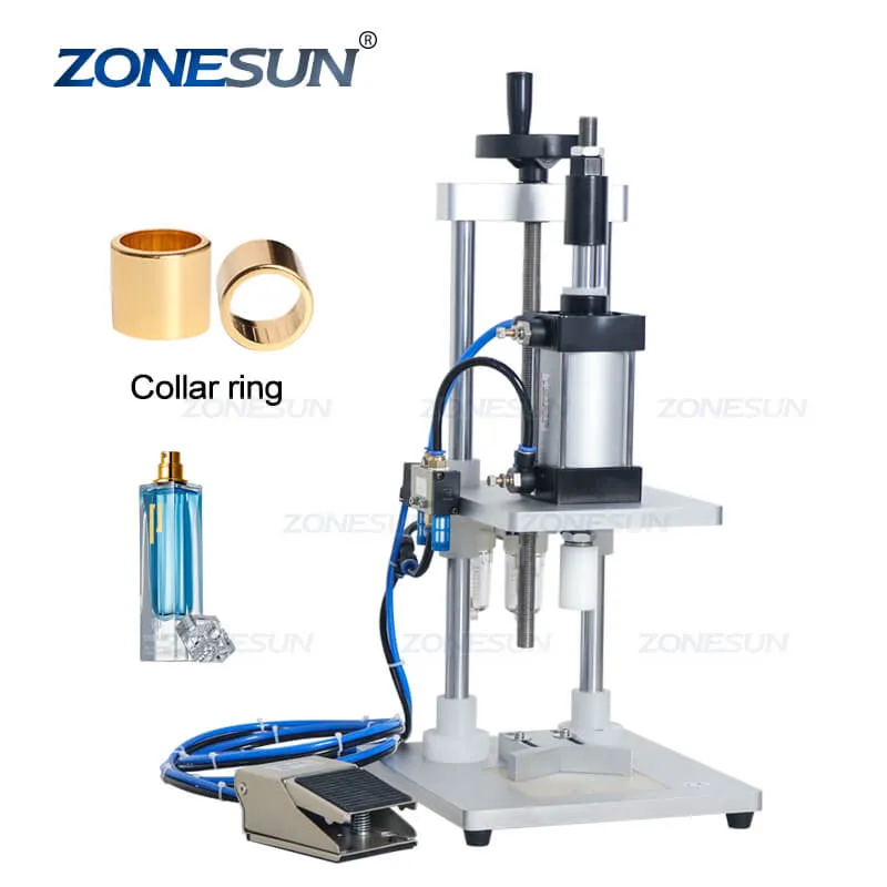 ZS-GK5 Pneumatic Perfume Glass Bottle Capping Machine Desktop Perfume Collar Small Bottle Crimping Pressing Machine