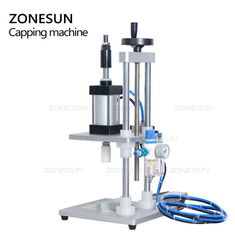 ZS-GK5 Pneumatic Perfume Glass Bottle Capping Machine Desktop Perfume Collar Small Bottle Crimping Pressing Machine